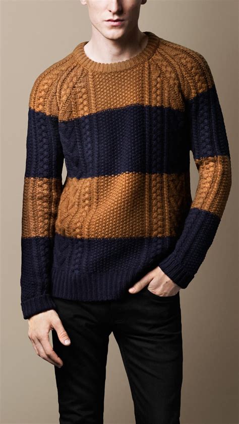 cable knit polo neck sweater burberry|Men’s Luxury Knitwear .